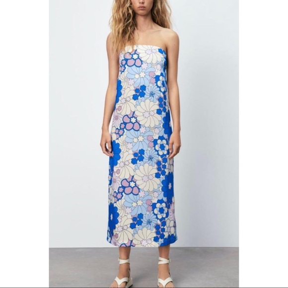 Zara Dresses & Skirts - Zara Women’s Strapless Floral Maxi Dress